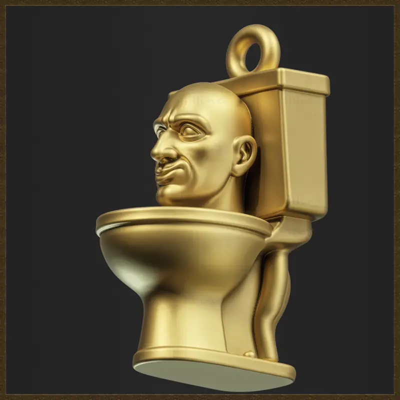 Подвеска в виде головы унитаза Meme, дизайн ювелирных изделий, 3D-модель для печати