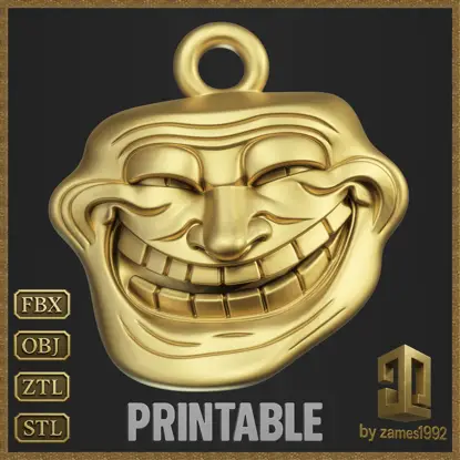 Meme Troll Face Hanger Sieradenontwerp 3D-printmodel