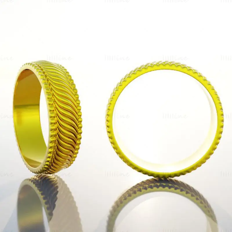 Men Gold Ring 3D Model