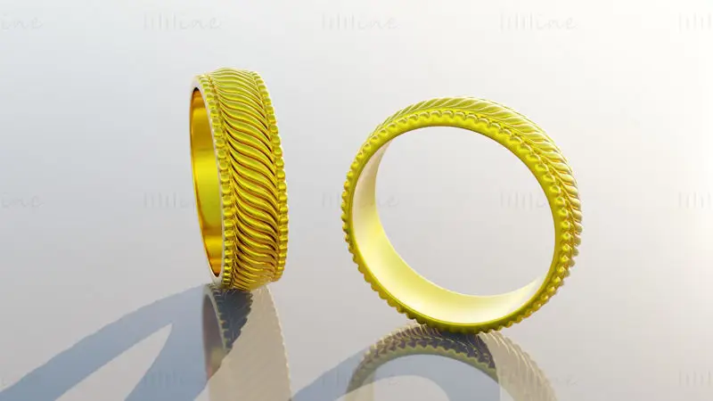 Men Gold Ring 3D Model