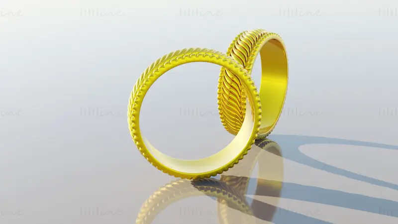 Men Gold Ring 3D Model