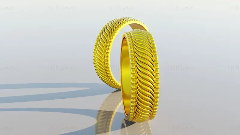 Men Gold Ring 3D Model