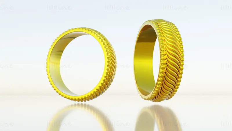 Men Gold Ring 3D Model