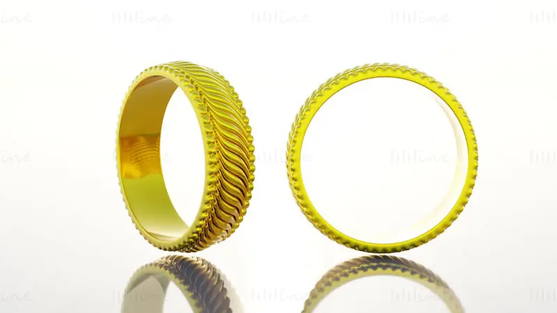 Men Gold Ring 3D Model