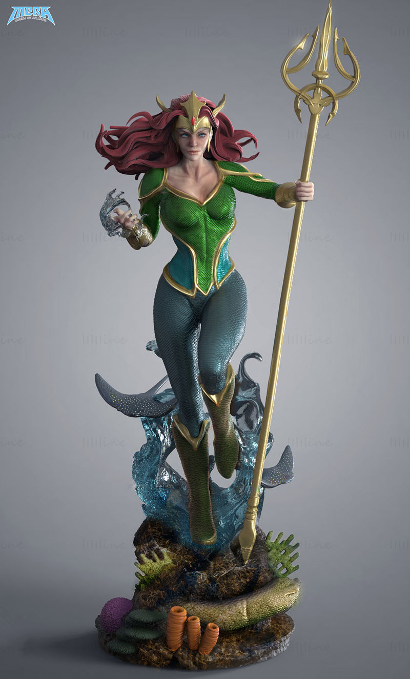 Mera Reina de Atlantis Modelo 3D Listo para Imprimir STL