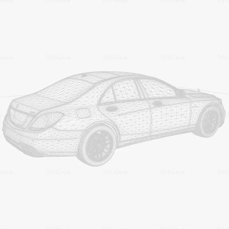 Mercedes AMG S63 W222 2018 Car 3D Model