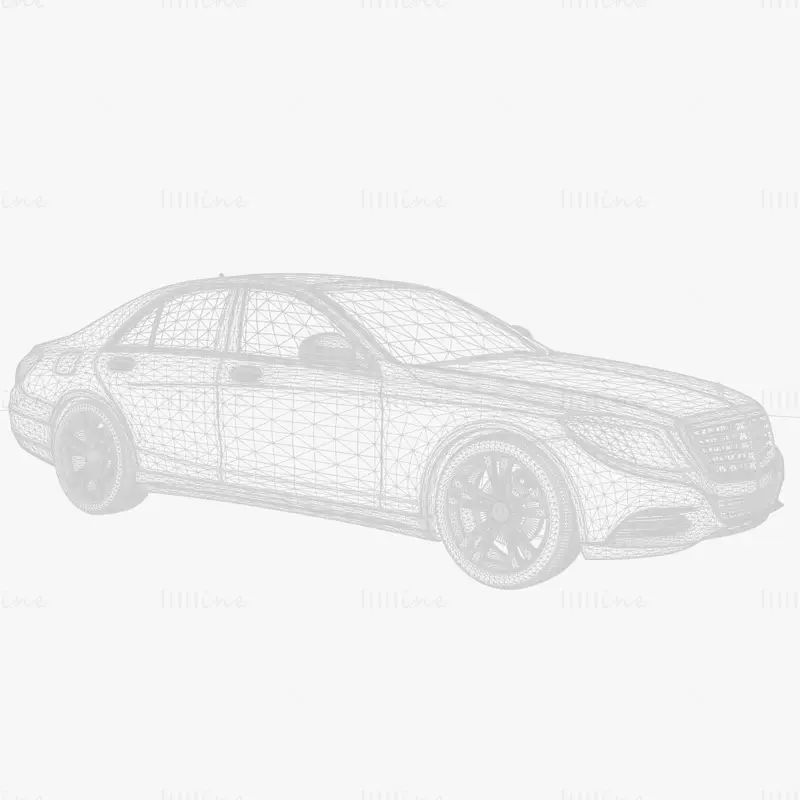 مرسيدس بنز S300 BHybrid w222 2016 نموذج سيارة ثلاثي الأبعاد