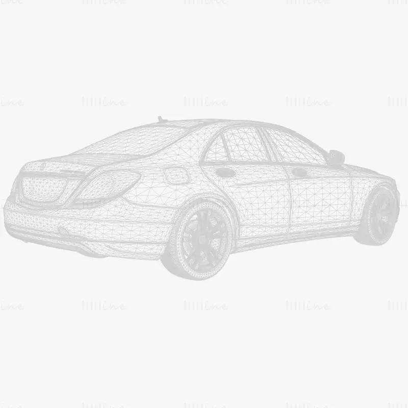 مرسيدس بنز S300 BHybrid w222 2016 نموذج سيارة ثلاثي الأبعاد