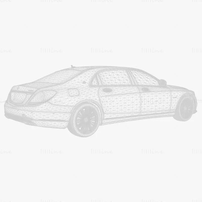 Mercedes Maybach S560 4 MX222 2018 Araba 3D Modeli