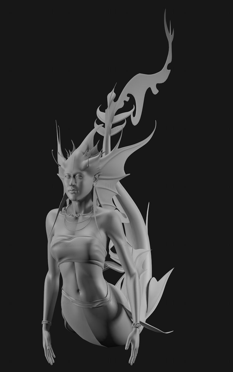 Meerjungfrau 3D-Druckmodell STL