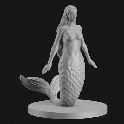 Mermaid sculpture 3d printing model STL