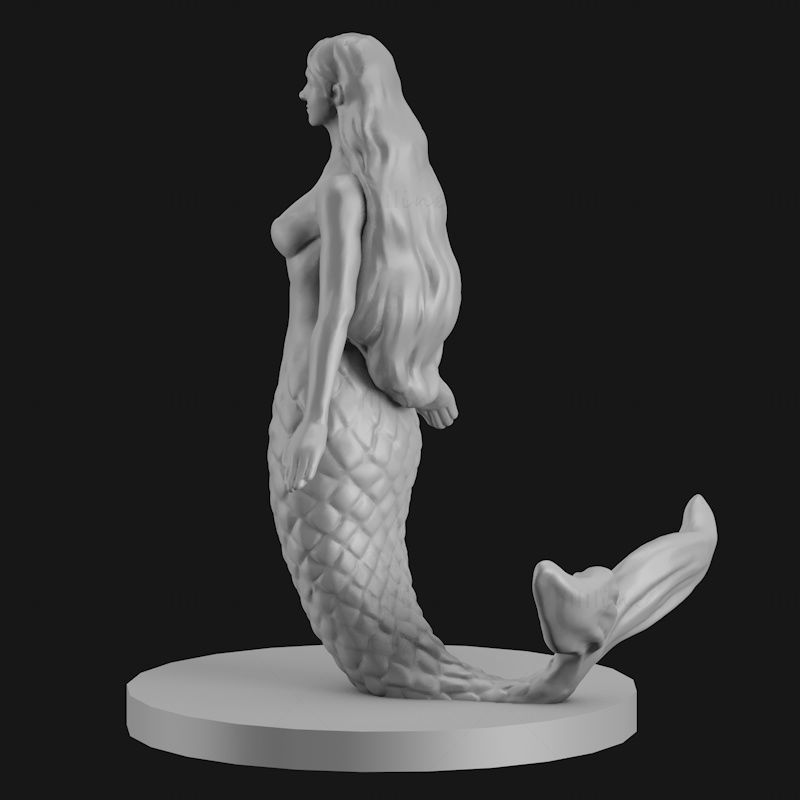 Model de imprimare 3d sculptură sirenă STL