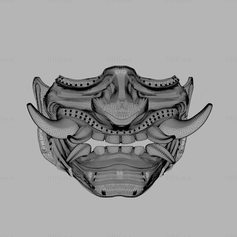 Metal samurai mask 3d print model