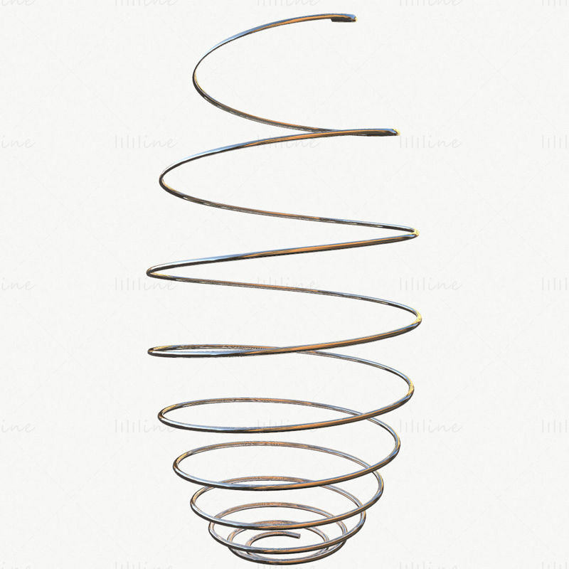 Metal Spiral Spring 3D Model ULTIMATE COLLECTION