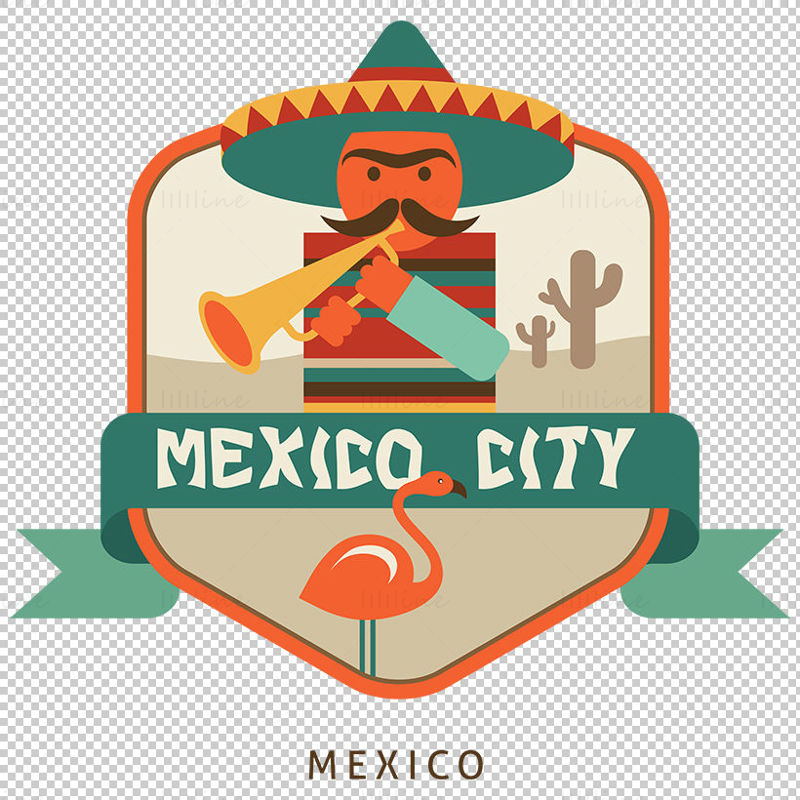 Mexico iconic elements vector eps png