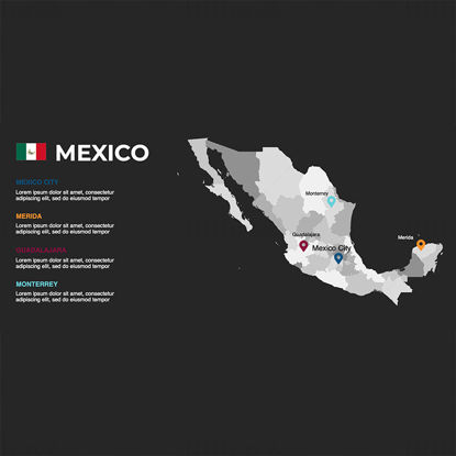 Mexiko-Infografiken Karte bearbeitbare PPT und Keynote