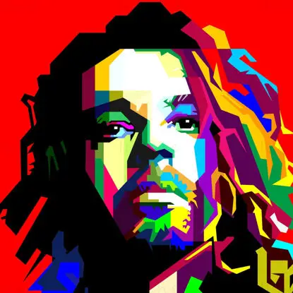 迈克尔·哈钦斯 Michael Hutchence INXS 歌手波普艺术 WPAP 矢量