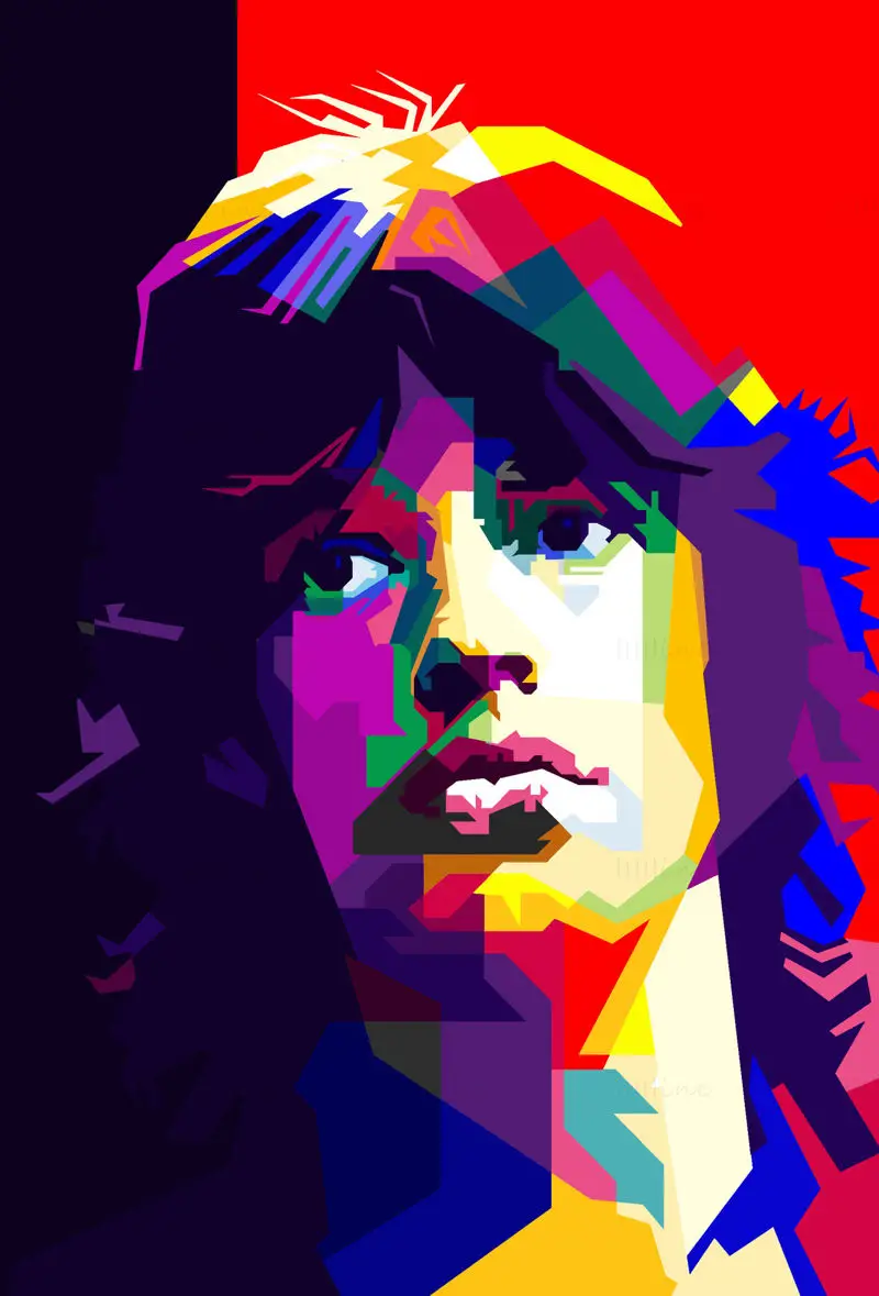 Mick Jagger Rock Star Icon Pop Art WPAP Vector