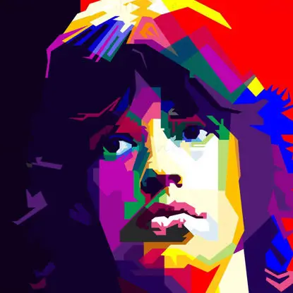 Ícone de estrela do rock de Mick Jagger Pop Art WPAP Vector