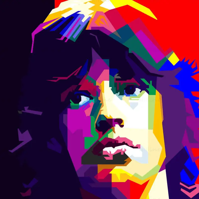 Mick Jagger Rock Star Icon Pop Art WPAP Vector