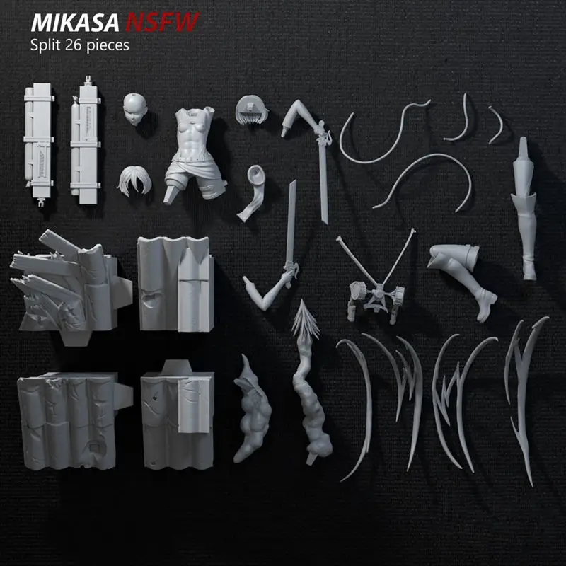 Figuras de Mikasa Ackerman NSFW Modelo de impresión 3D STL