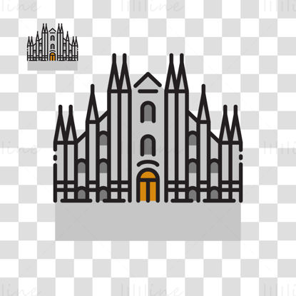 Milan Cathedral vector illustration
