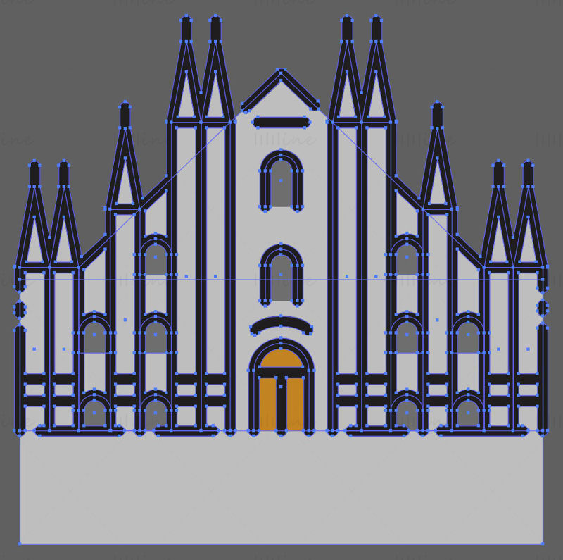 Milan Cathedral vector illustration