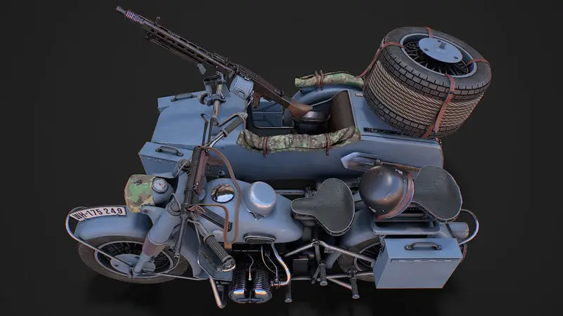 Military motorcycle 3d model