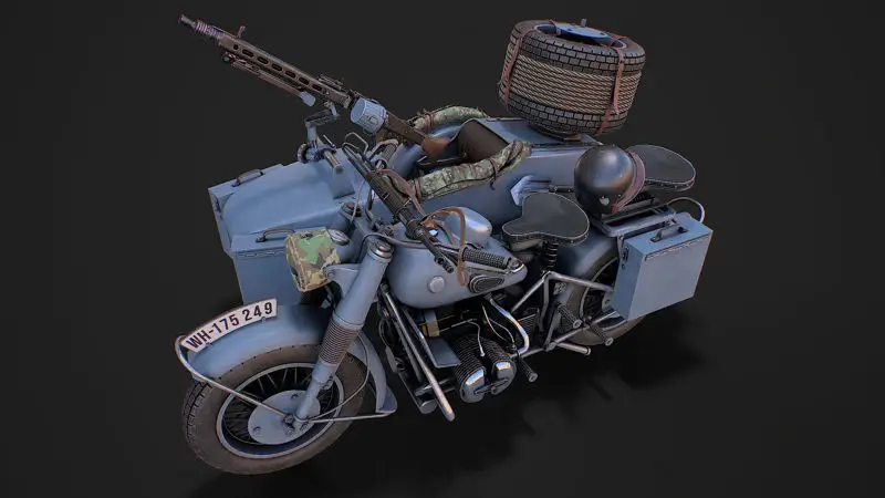 Model 3d de motocicletă militară