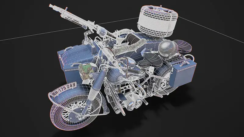 Military motorcycle 3d model