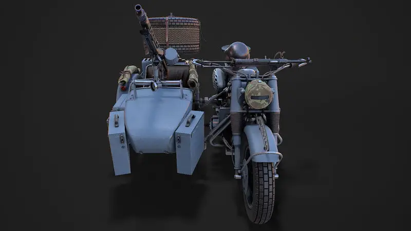 Model 3d de motocicletă militară