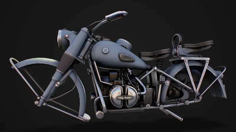 Military motorcycle 3d model