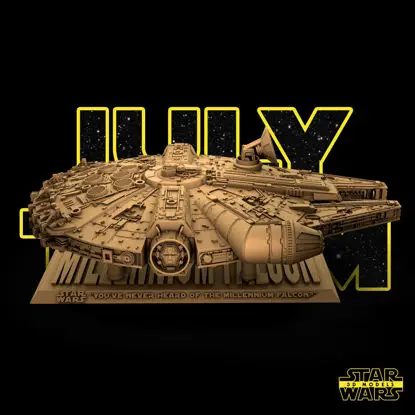 نموذج مطبوع ثلاثي الأبعاد لسفينة Millennium Falcon من Star Wars - STL