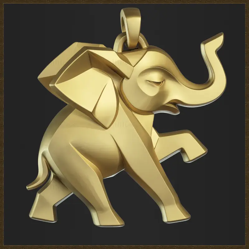 ミニマリストの象のジュエリーデザイン 3D プリントモデル