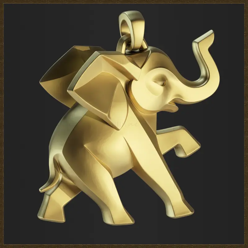 ミニマリストの象のジュエリーデザイン 3D プリントモデル