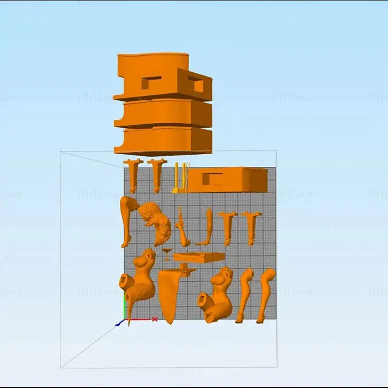 钢琴上的厄运小姐手办3D打印模型STL