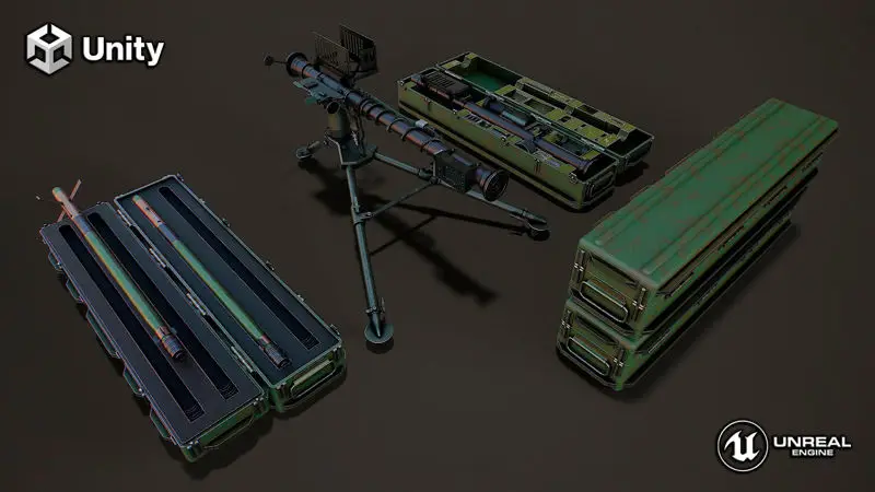 Missile launcher scene 3d model