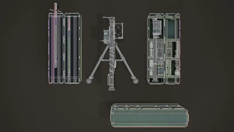 3D модель сцены ракетной установки