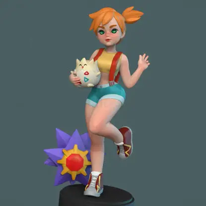 カスミ（ポケットモンスター）フィギュア 3D プリントモデル STL ファイル