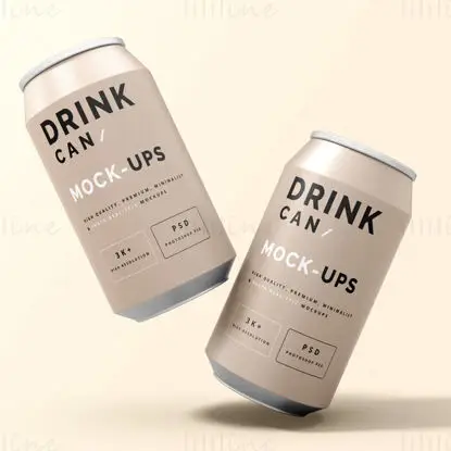 Mockup Et sett med drikkeboksdesign