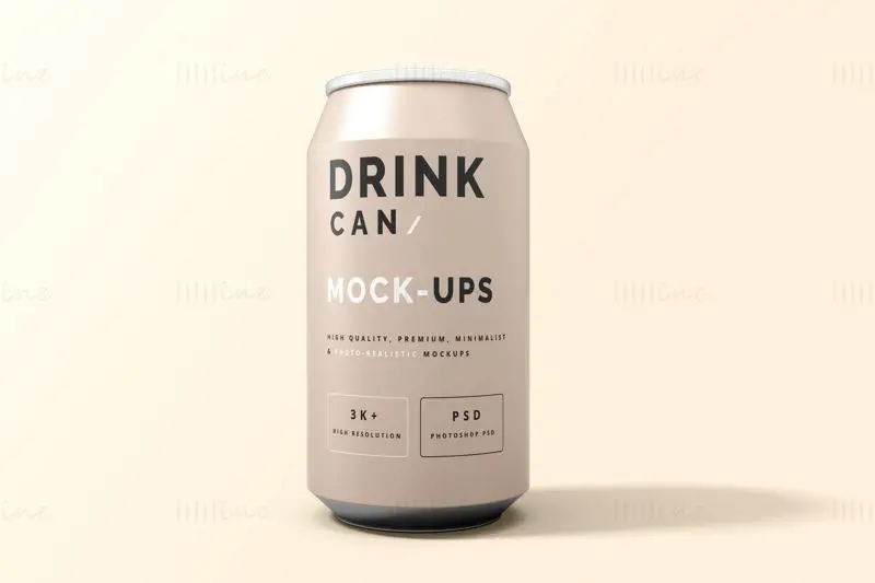 Mockup Drink kan vooraanzicht ontwerpen