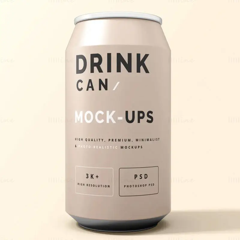 Mockup Drink می تواند نمای جلو را طراحی کند