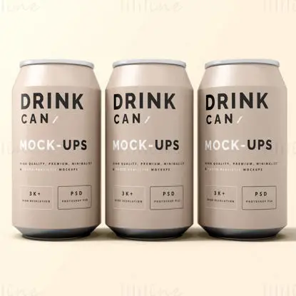 Mockup Drink může design X3