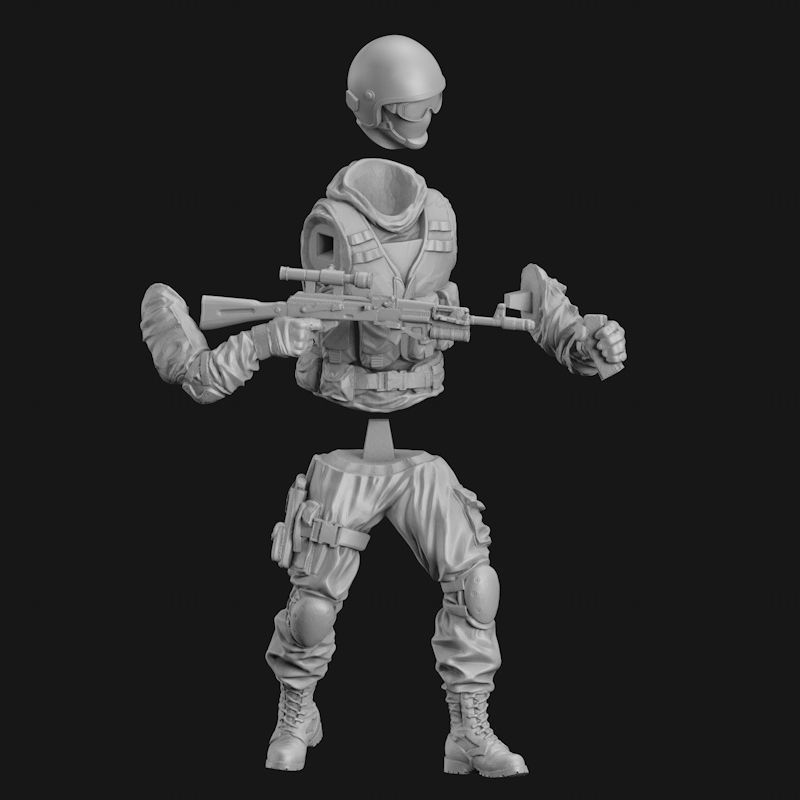 Modern soldaat 3D-printmodel