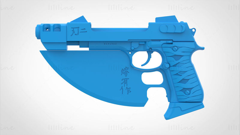 Modified Beretta 92FS from the movie Blade 2 2002 3d print model