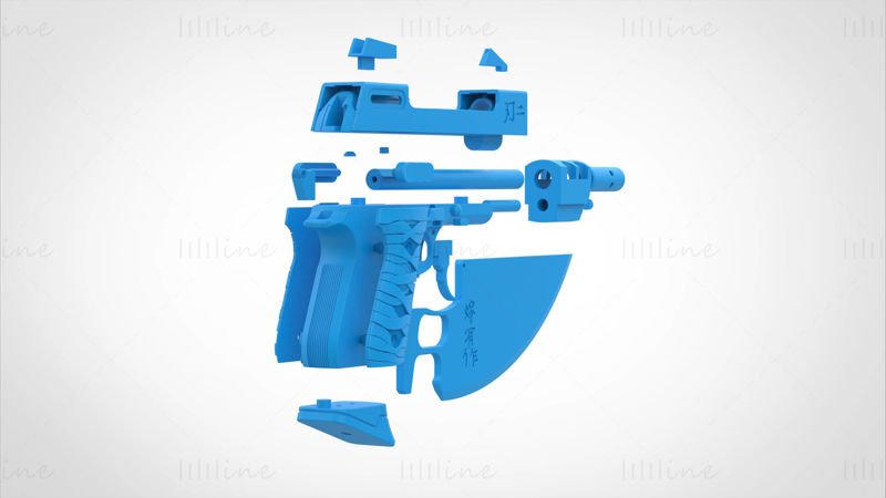 Modified Beretta 92FS from the movie Blade 2 2002 3d print model