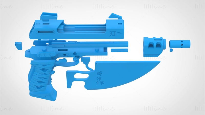 Modified Beretta 92FS from the movie Blade 2 2002 3d print model