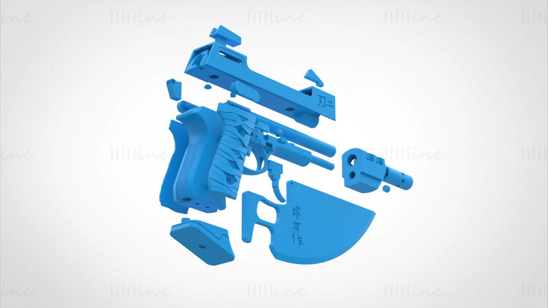 Modified Beretta 92FS from the movie Blade 2 2002 3d print model