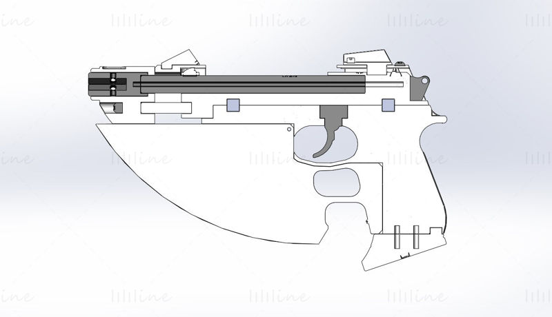 تم تعديل Beretta 92FS من نموذج طباعة فيلم Blade 2 2002 ثلاثي الأبعاد