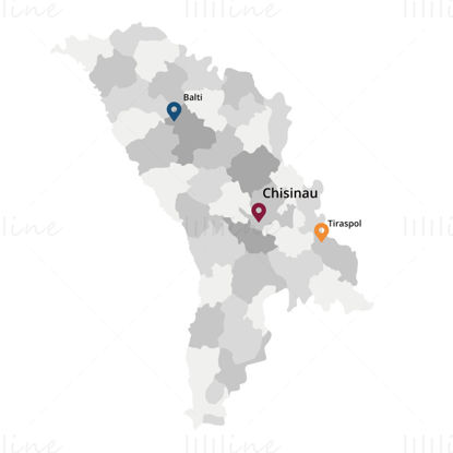 Moldova map vector